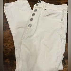 Petite Gap High Rise Cigarette White Jeans